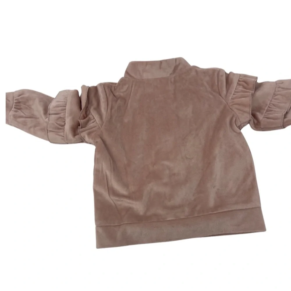 Miniclasix baby girl velvet ruffle jacket sz 6-9M